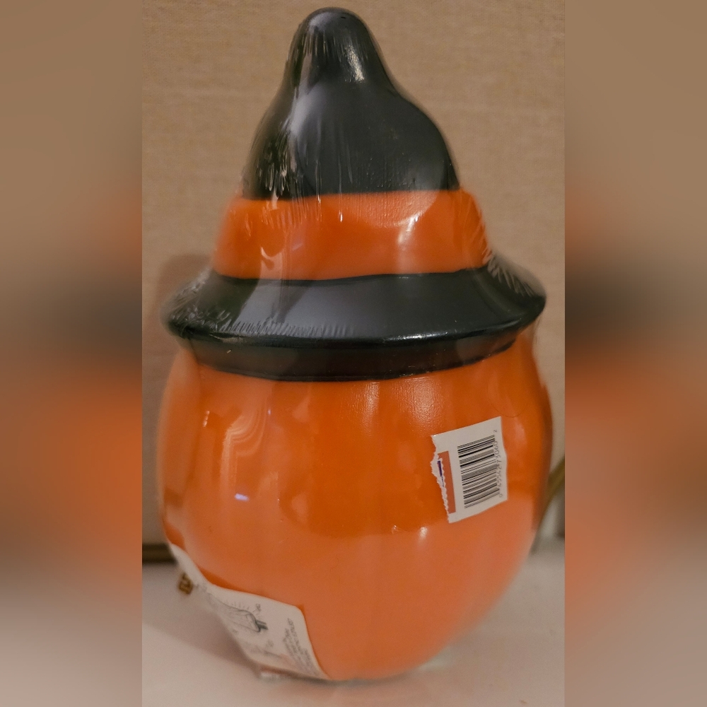 Vintage Empire Witch Pumpkin Blow Mold 8" Halloween Light Topper New - Picture 4 of 6